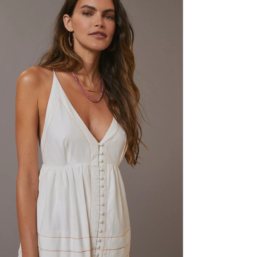 NEW Anthropologie Maeve Deep V-Neck Maxi Dress - Picture 3 of 4